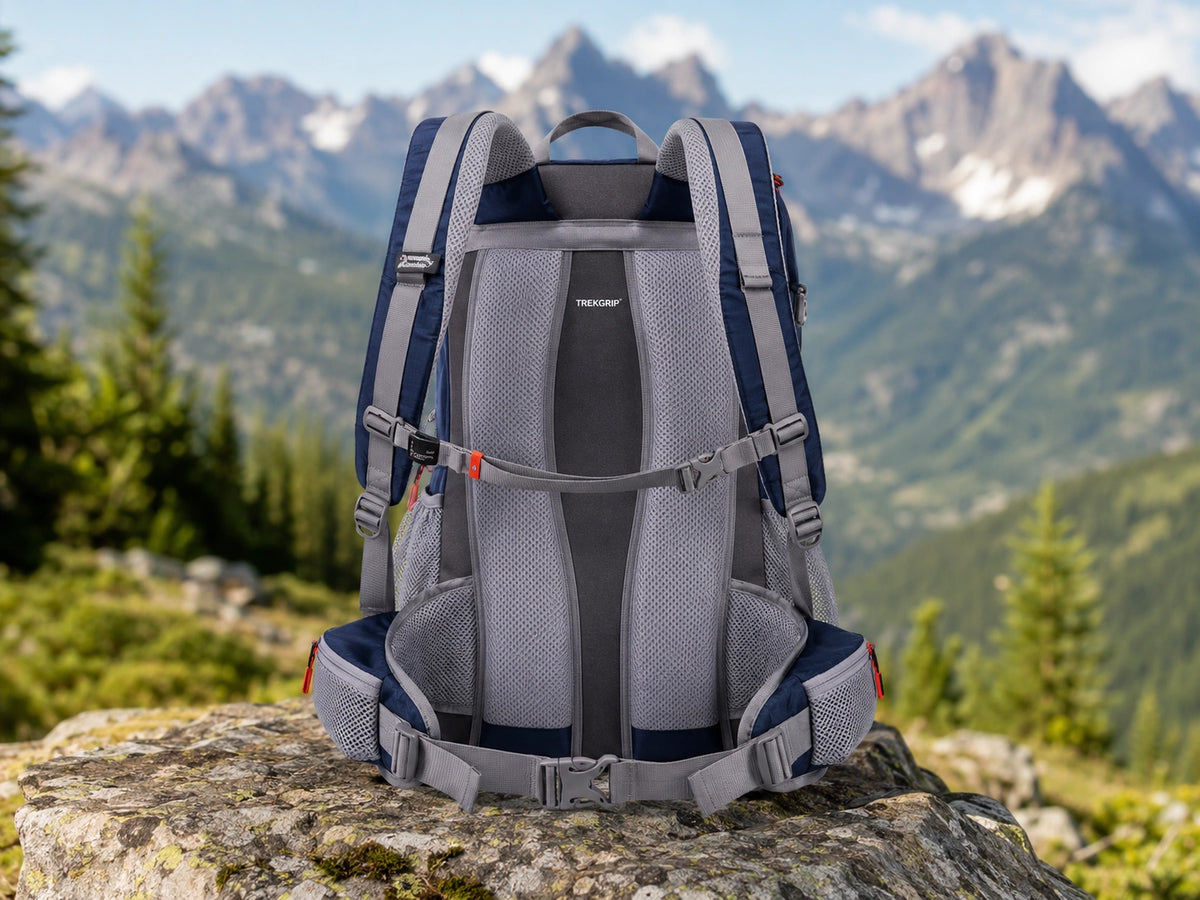 Dos respirant et bretelles rembourrées du sac TrekGrip
