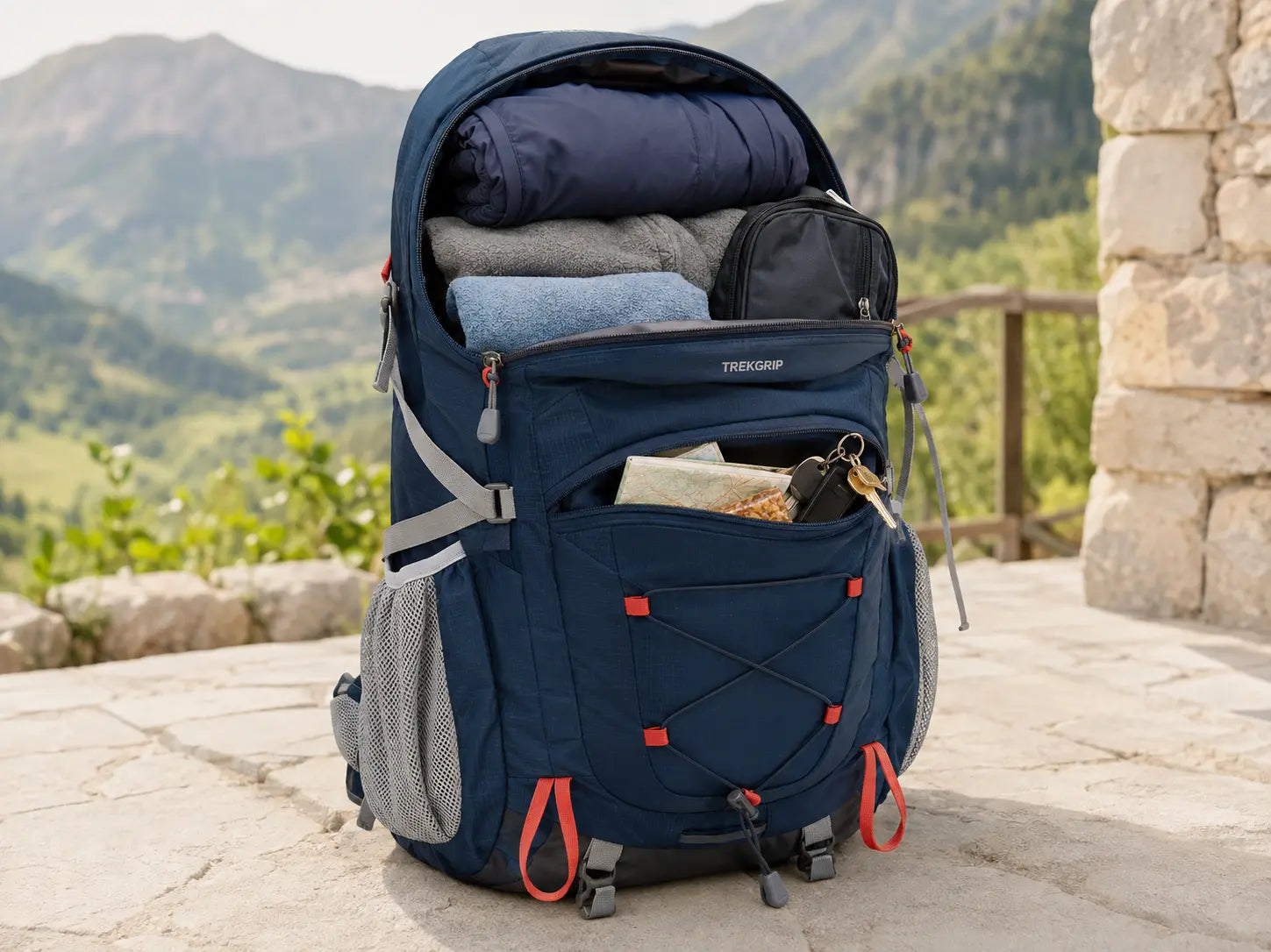 Grande poche et petite poche indépendante du sac TrekGrip 40 L